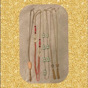 Necklaces Set of 5 Gold-tone Long